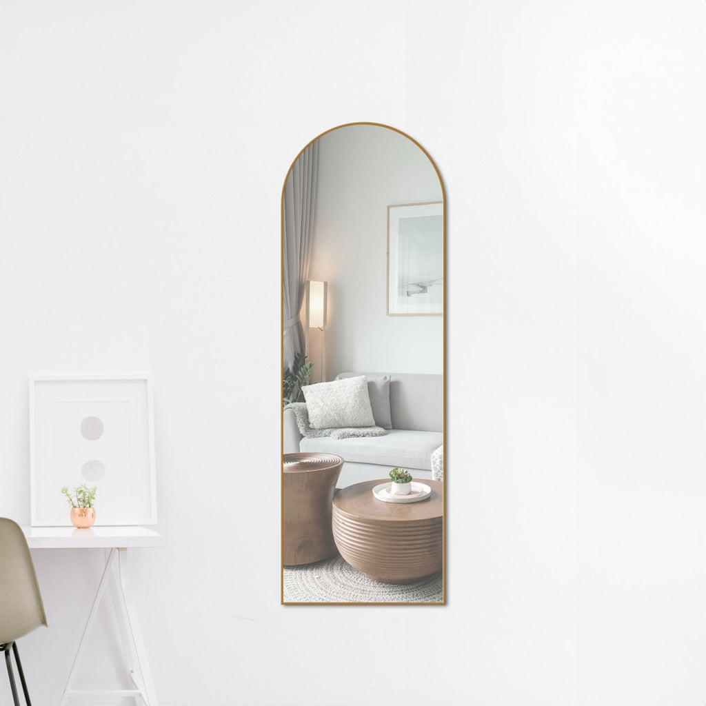 Modern Gold Framed Rounded Dome Mirror - Style Phase Home