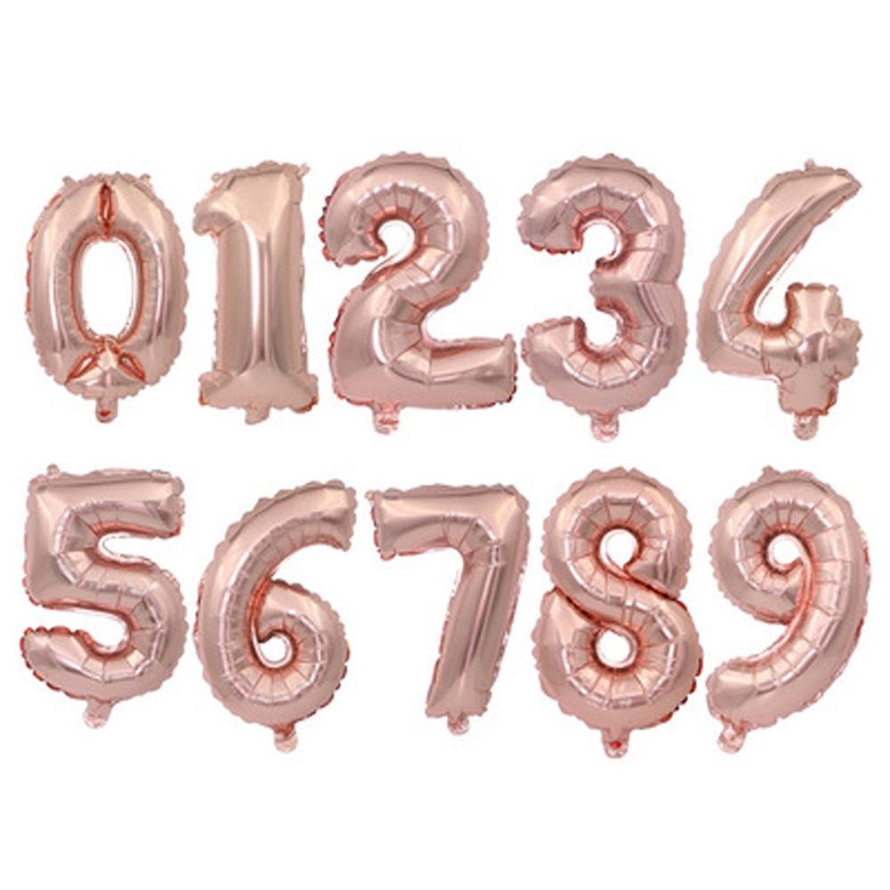Rose Gold Numbered Air-Helium Foil Baloons - Style Phase Home